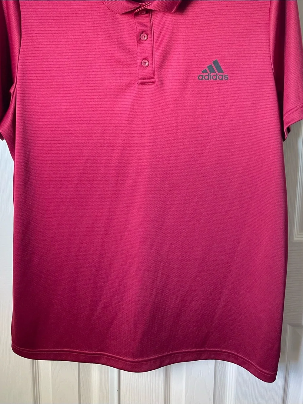 Adidas Men’s Size XL Burgundy Golf Polo Shirt Performance Short Sleeve